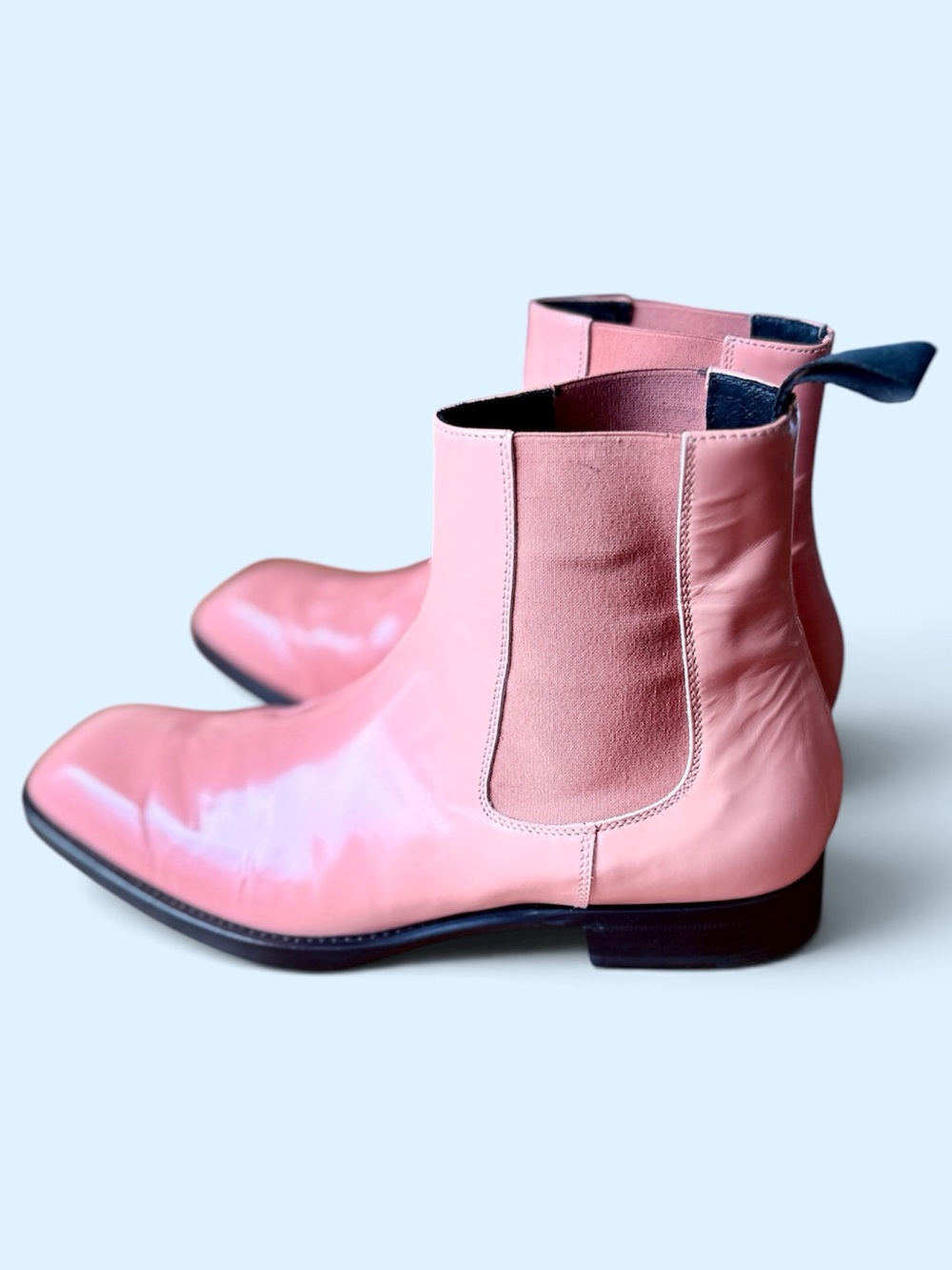 Paul Smith Calfskin Leather Chelsea Boots - Watermelon Pink (Size EU 43/US 10)